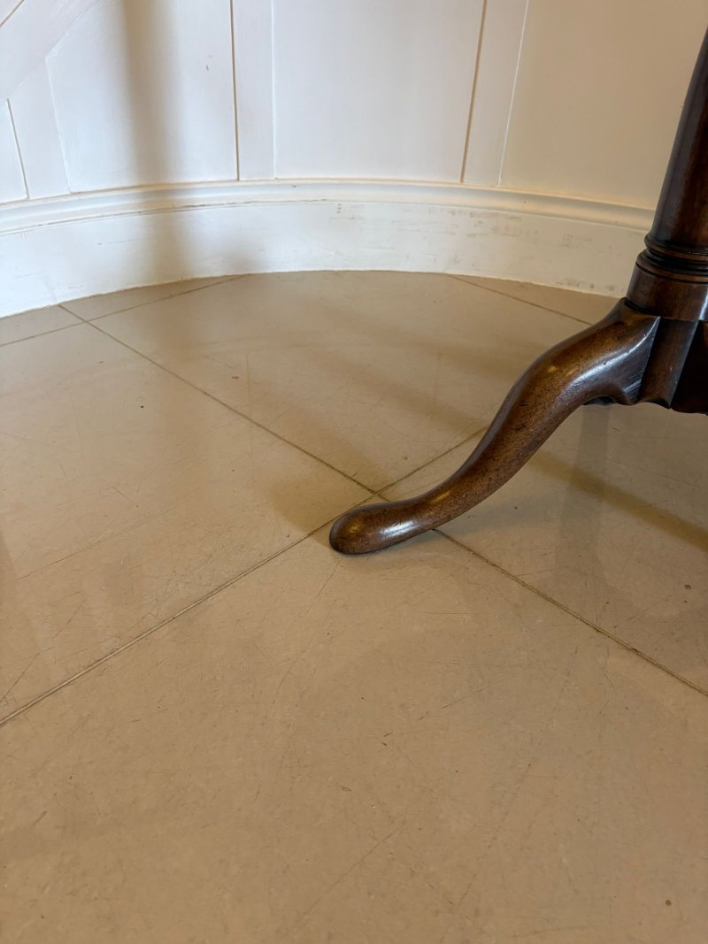 Antique Georgian 18th Century Figured Mahogany Circular Tilt Top Lamp Table - Image 9